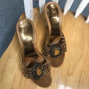 Bronze Charles David Made in Italy  heeled sandals